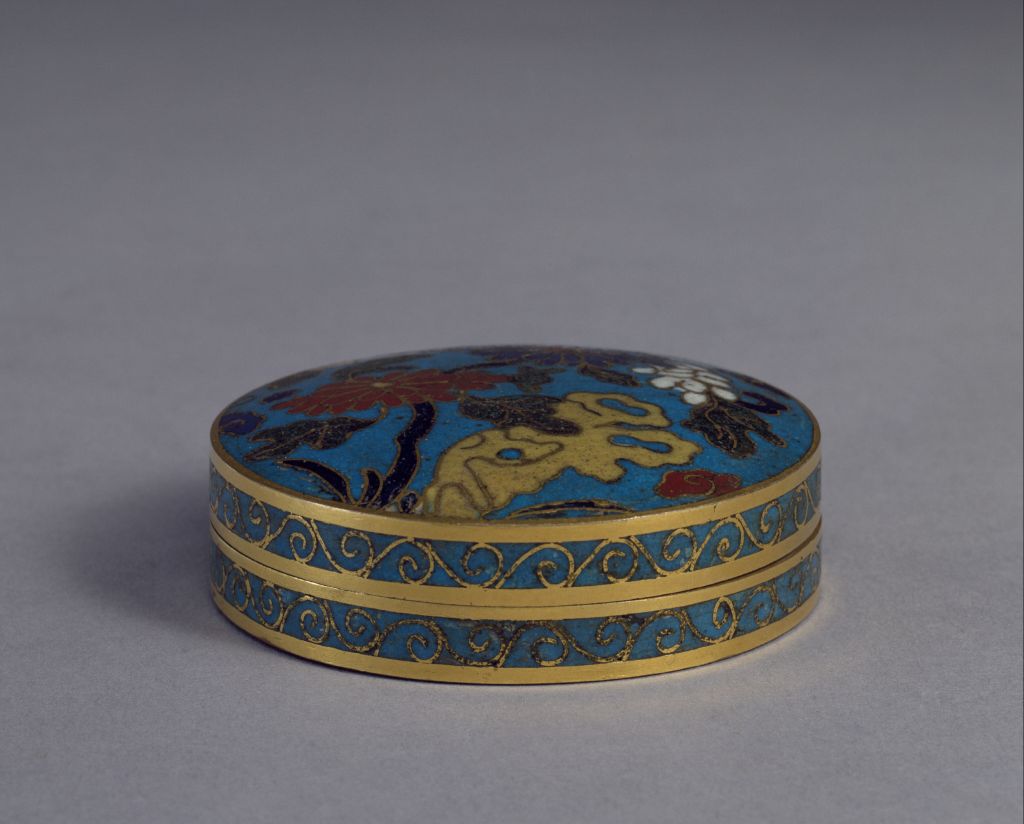 图片[1]-Kangxi style filigree enamel ammonite round box-China Archive